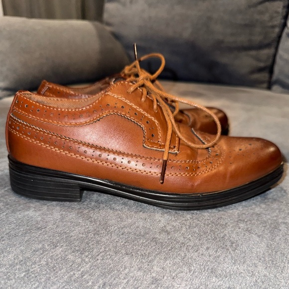 Deer Stags-Boys' Brown Formal Dress Shoes Size Big Kid 3 - Picture 3 of 16